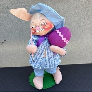 Annalee Mobility Easter Bunny Figurine with Purple Egg 20”